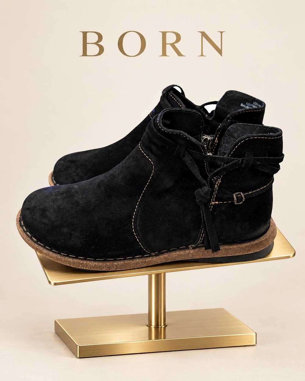 Born Wynter Black Suede Leather Ankle Boots Women’s 8 EU 39 BR0017409